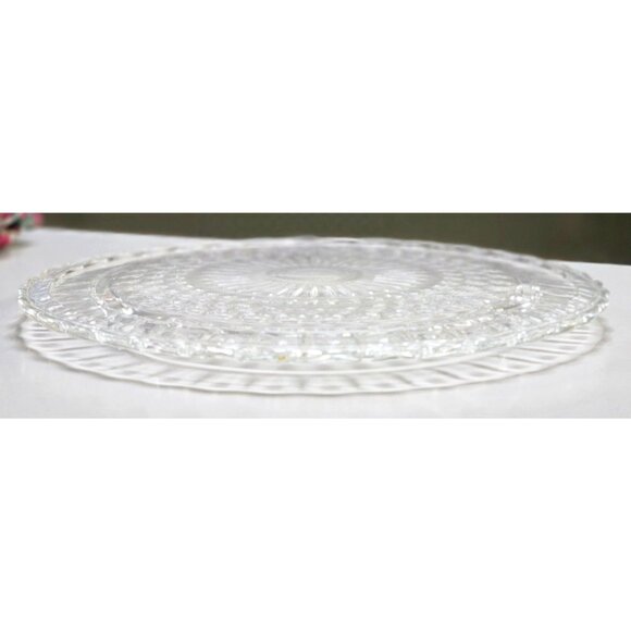 Vintage Clear Federal Glass Bubble Footed Cake Plate 11.25" Tray - Picture 2 of 7